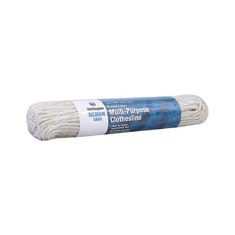 Wellington 7/32 in. D X 200 ft. L White Braided Cotton Clothesline Rope