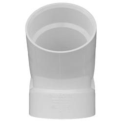 Charlotte Pipe Schedule 40 4 in. Hub X 4 in. D Hub PVC 45 Degree Elbow 1 pk