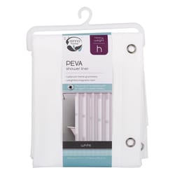 Zenna Home 72 in. H X 70 in. W White Solid Shower Curtain Liner PEVA