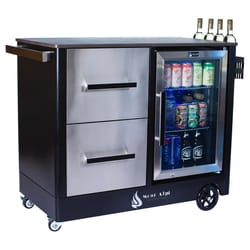 Mont Alpi Beverage Centers 1 pc Black Metal Modern Mobile Bar Cart