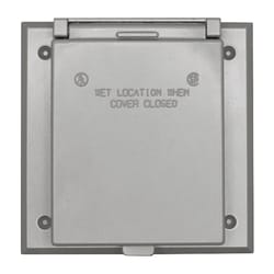Sigma Electric Square Metal 2 gang 4.57 in. H X 2.83 in. W 20/50 Amp Receptacle Cover