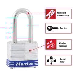 Master Lock 3-3/16 in. H X 1-9/16 in. W X 27/32 in. L Steel 4-Pin Cylinder Exterior Padlock