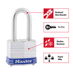 Master Lock 3-3/16 in. H X 1-9/16 in. W X 27/32 in. L Steel 4-Pin Cylinder Exterior Padlock