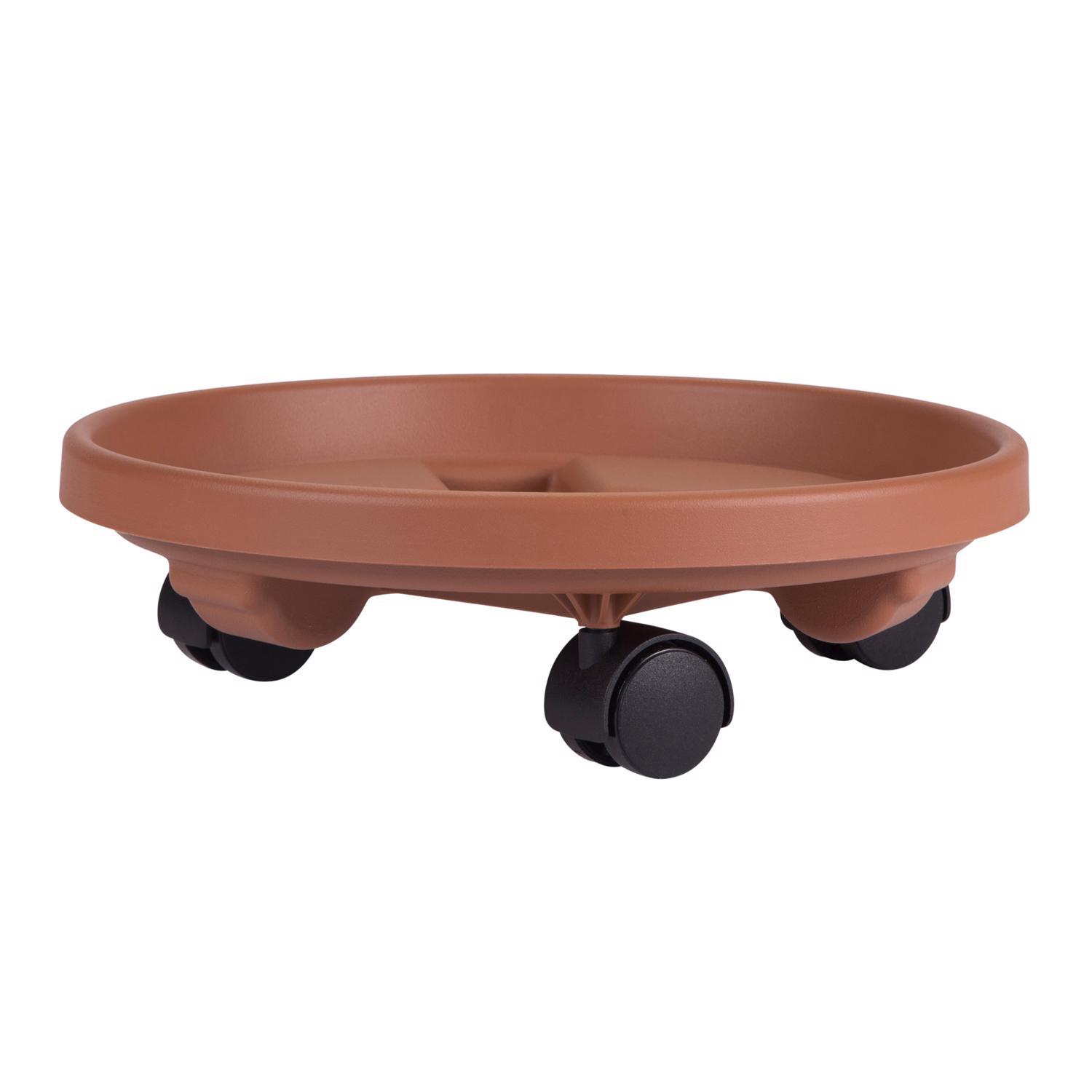 Bloem 3.6 in. H X 11.9 in. D Resin Plant Caddy Terracotta Clay