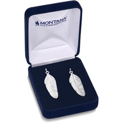 Montana Silversmiths Women's American Made Feather Silver Earrings Water Resistant