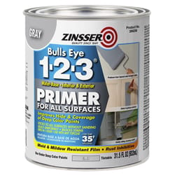 Zinsser Bulls Eye 123 Gray Water-Based Acrylic Copolymer Primer 1 qt