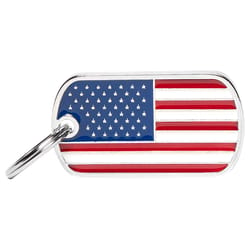 MyFamily Multicolored U.S.A. Flag Aluminum Dog Pet Tags Medium