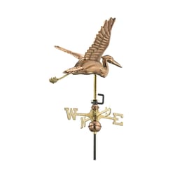 Good Directions Polished Brass/Copper 26 in. Blue Heron Weathervane For Garden Pole