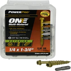 HILLMAN Power Pro 1/4 in. Ga. X 1-3/4 in. L Star Hex Washer Head Coarse Multi-Material Screws