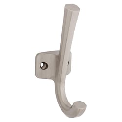 National Hardware Powell Medium Satin Nickel Silver Aluminum 4-15/16 in. L Angled Hook 60 lb 1 pk