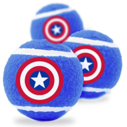 Buckle-Down Marvel Comics Multicolored Captain America Shield Squeaky Tennis Ball 3 pk