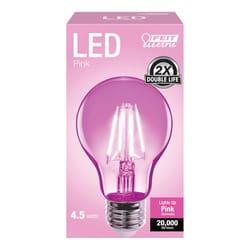 Feit A19 E26 (Medium) Filament LED Bulb Pink 30 Watt Equivalence 1 pk