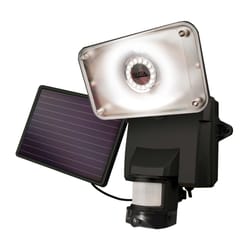 Maxsa Motion-Sensing Solar Powered LED Black Security Light with Video Camera