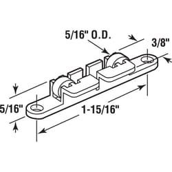 Prime-Line 5/16 in. D X 0.38 in. L Nylon/Steel Roller Assembly 2 pk