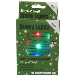 Holiday Bright Lights LED Micro Dot/Fairy Multicolored 20 ct Christmas Lights