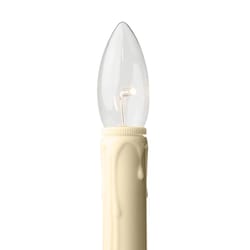 Celestial Lights Brass/White Taper Window Candle