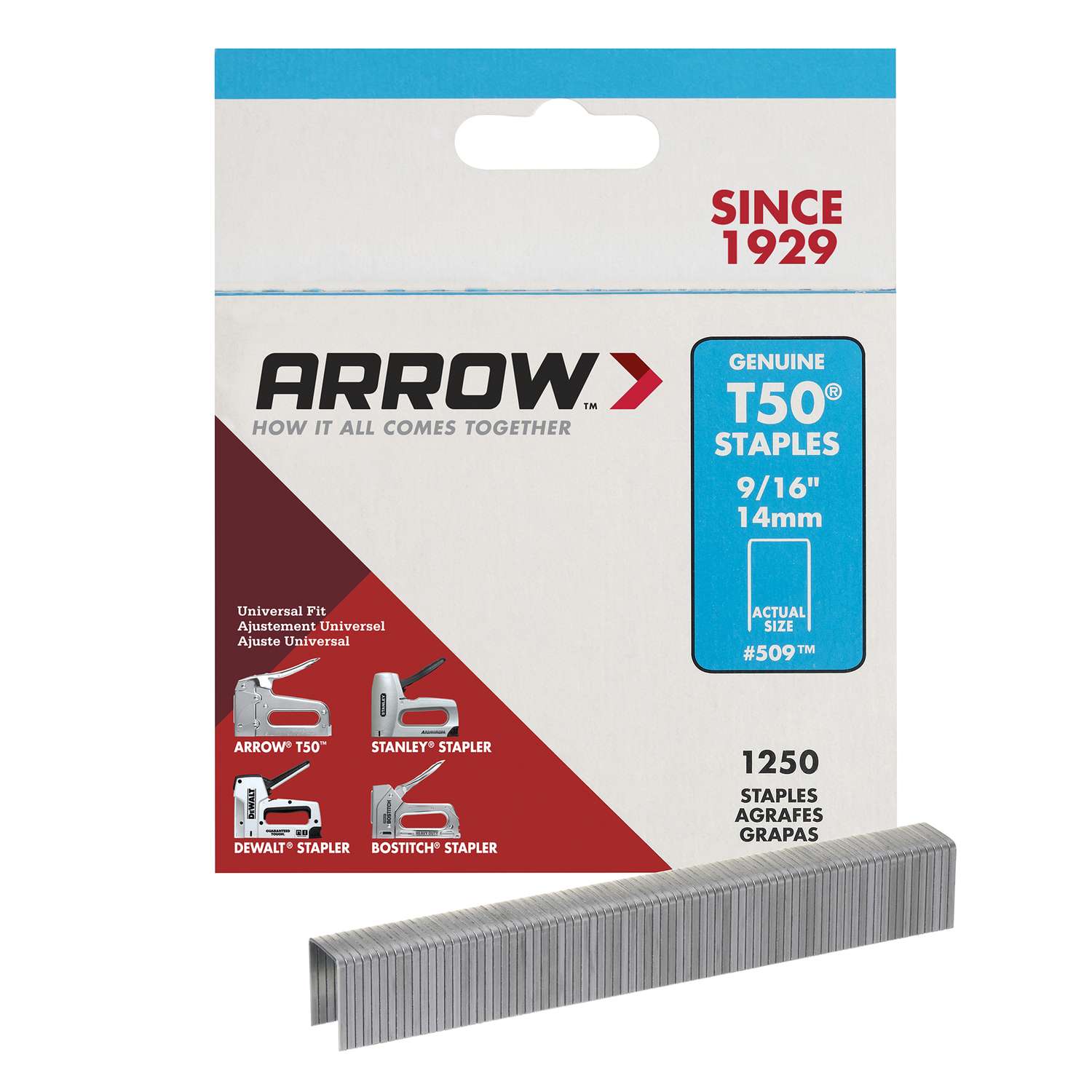 1000 Arrow Fastener #606 Wide Crown Staples 3/8" 10mm Heavy Duty Swingline Ace 