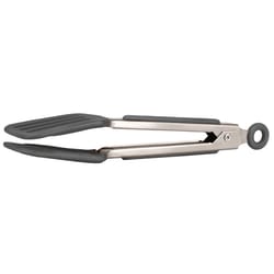 Tovolo Gray/Silver Silicone/Stainless Steel Mini Turner Tongs