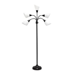 Simple Designs 67 in. Black/White Floor Lamp