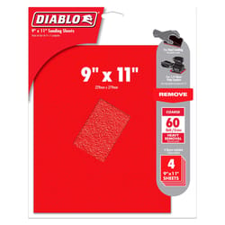 Diablo 9 in. L X 11 in. W 60 Grit Aluminum Oxide Sanding Sheet 4 pk