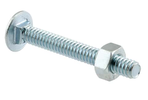 Prime-Line 1-7/8 in. L X 1/4 in. D Steel Carriage Bolts w/Nuts Prime-Line 1-7/8 in. L X 1/4 in. D Steel Carriage Bolts w/Nuts