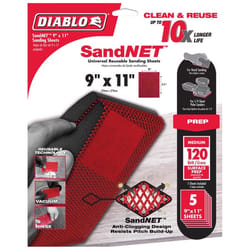 Diablo SandNet 11 in. L X 9 in. W 120 Grit Ceramic Sanding Sheet 5 pk