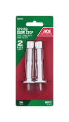 Ace 3 in. W Metal White Spring Door Stop Mounts to door and wall 0 in.