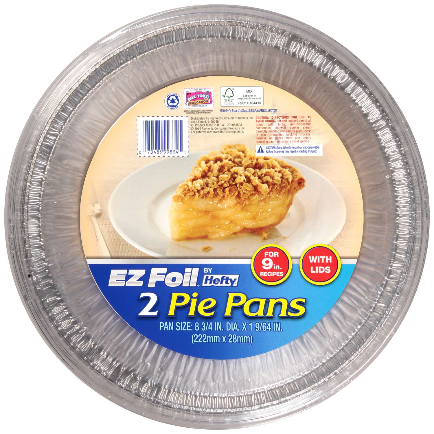 Hefty EZ Foil 9 in. Pie Pan Silver Ace Hardware