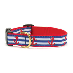 Up Country Multicolored Anchors Aweigh Nylon Dog Collar Small