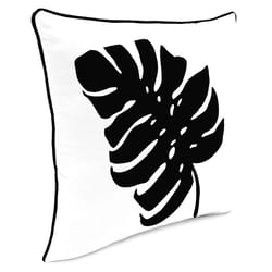 Jordan Manufacturing Black/White Polyester Throw Pillow 4 in. H X 16 in. W X 16 in. L