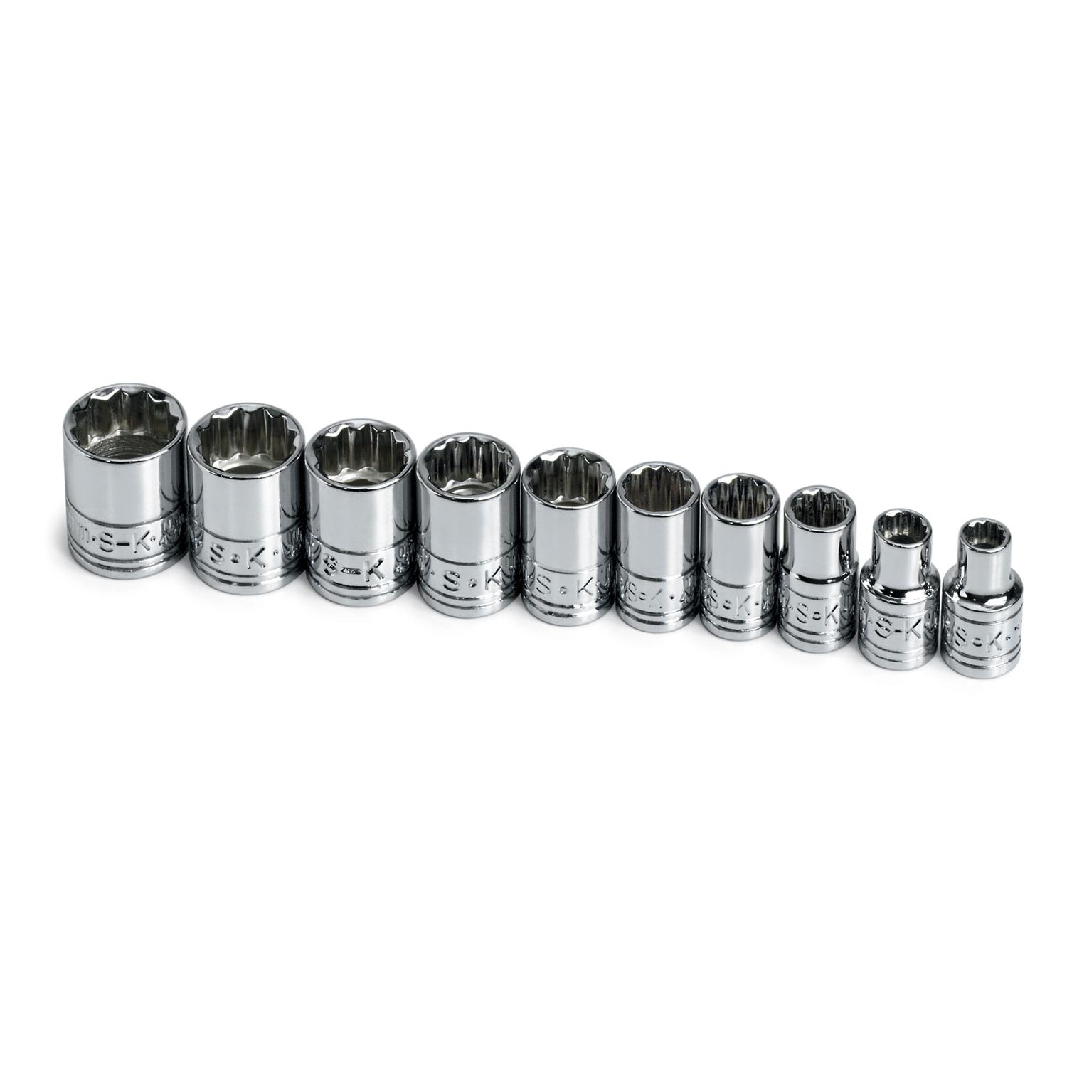 SK Professional Tools 1/4 in. drive Metric 12 Point Socket Set 10 pc Uae Electronic uaeelectronic.com