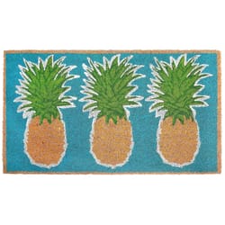 Liora Manne 1.5 W X 2.5 L Blue Pineapple Coir Floor Mat