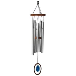 Woodstock Chimes Brown/Silver Aluminum/Wood 25 in. Agate Wind Chime