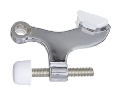 National Hardware Die Cast Zinc/Steel/Rubber Tip Chrome Hinge Pin Door Stop Mounts to door hinge