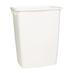 Rubbermaid Small Trash, 9-Gallons, Beige, Plastic Garbage Can/Wastebasket  for Kitchen/Bathroom fits Under-Sink/Desk/Countertop/Cabinet, 21-quart