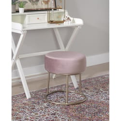 Linon Home Decor Brynlee Pink Fabric Modern Stool Chair 1 pk