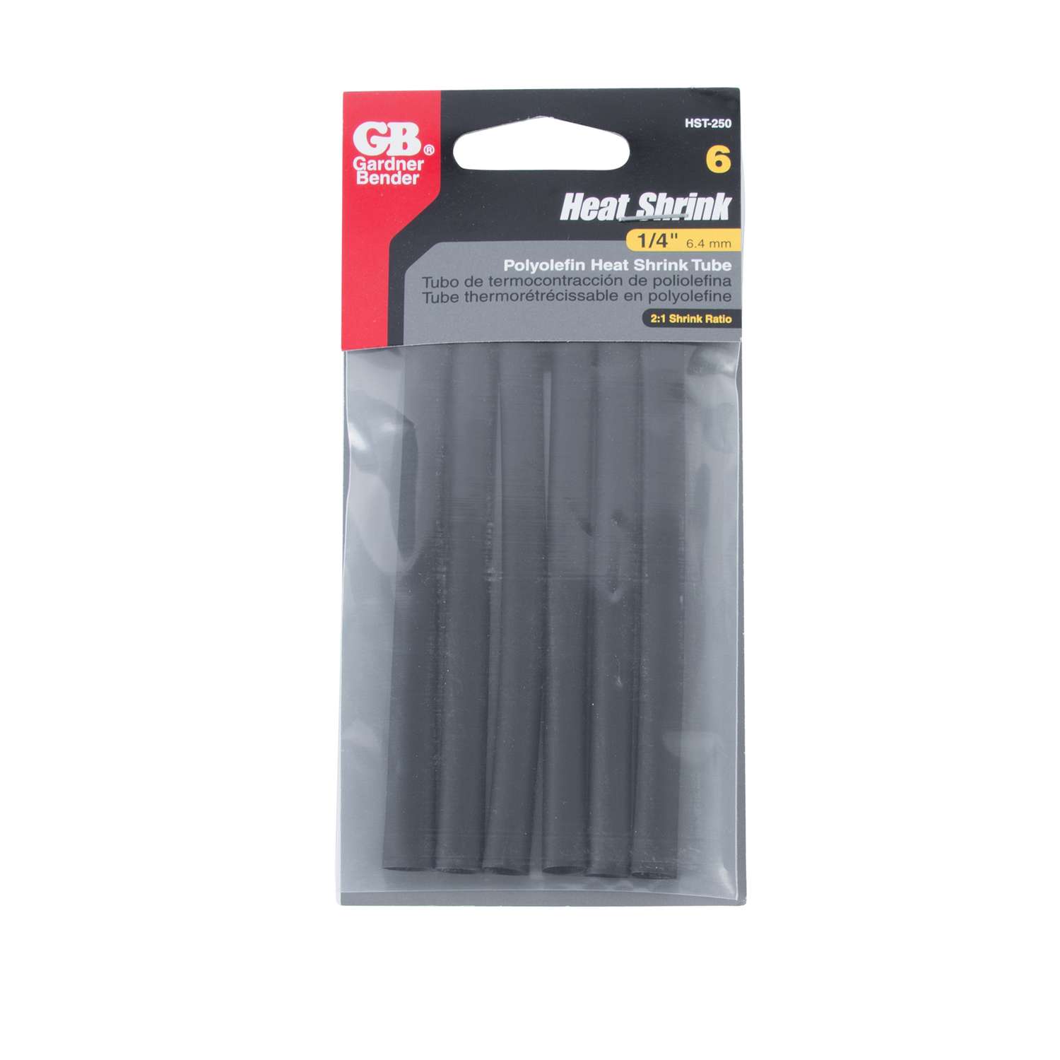 Gardner Bender 1/4 in. D Heat Shrink Tubing Black 6 pk Ace Hardware