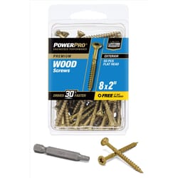 HILLMAN Power Pro No. 8 Ga. X 2 in. L Bronze Star Flat Head Exterior Deck Screws 50 pk