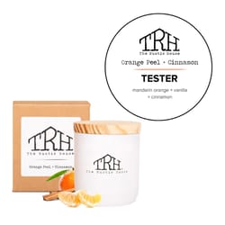 The Rustic House Not for Resale White Cinnamon/Orange Peel Scent Tester Candle 8 oz