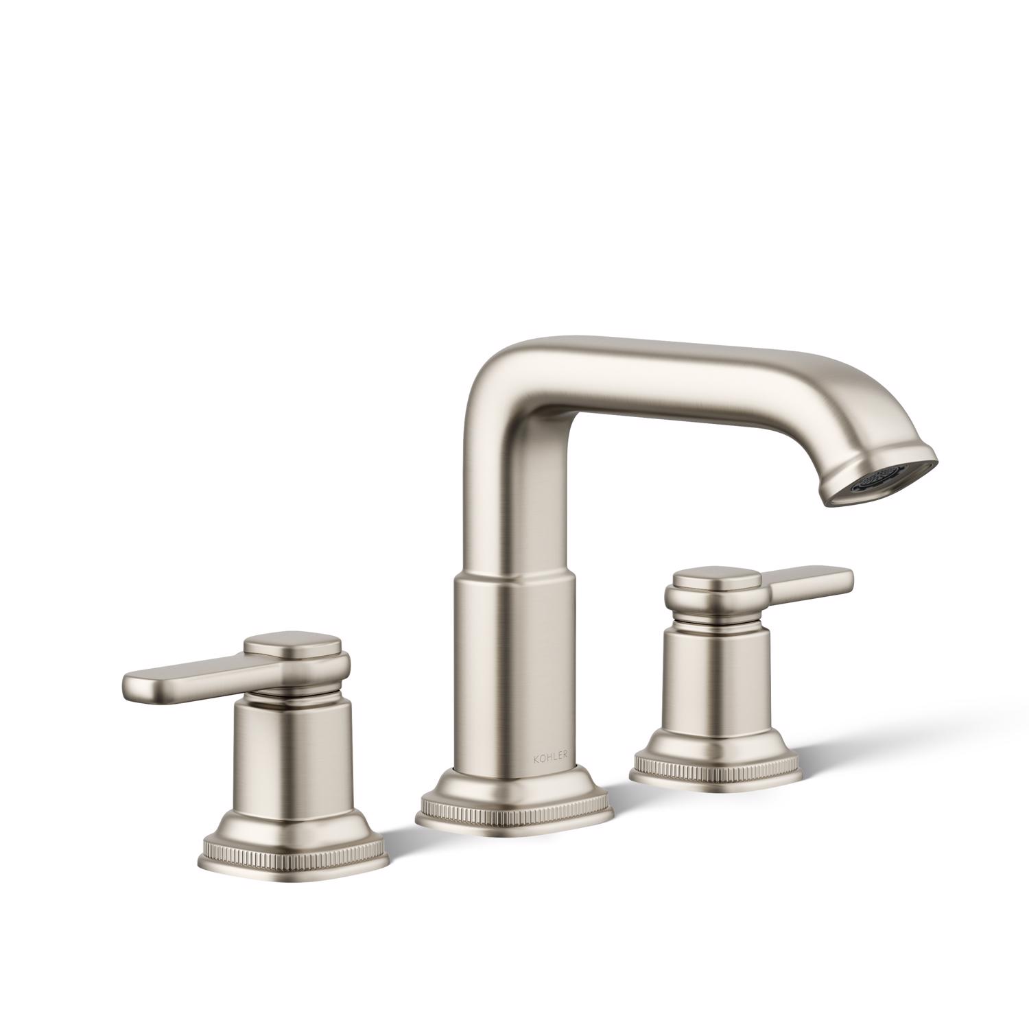 Kohler Envelu Brushed Nickel Modern Widespread Bathroom Sink Faucet 8 in.