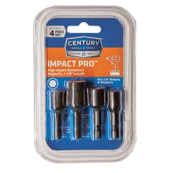 Century Drill & Tool Impact Pro 1/4 in. X 2-9/16 in. L High Speed Steel Magnetic Nut Setter Set 4 pc