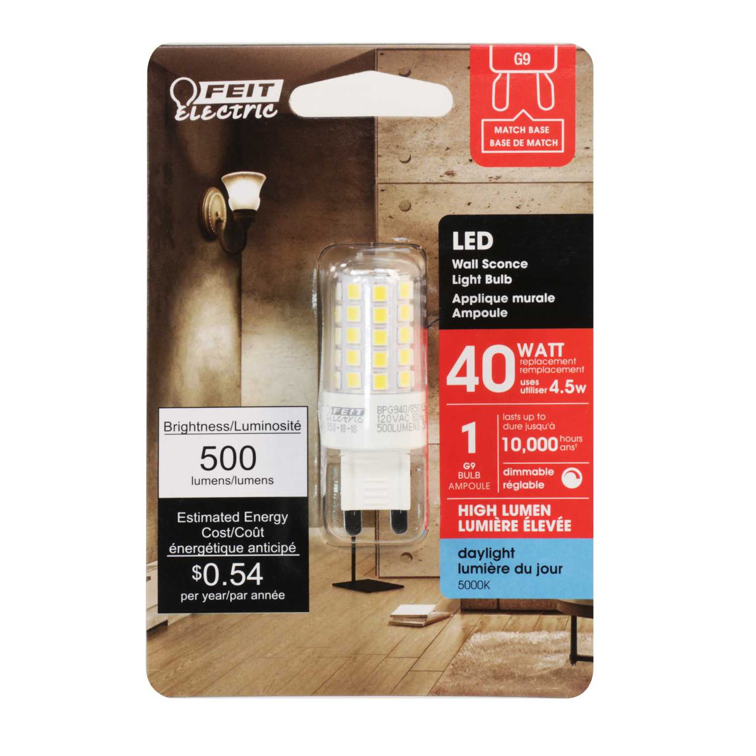 FEIT Electric G9 BiPin LED Bulb Daylight 40 Watt Equivalence 1 pk