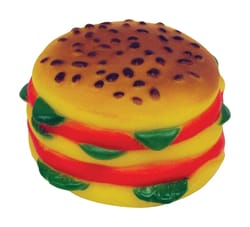 Boss Pet Digger's Multicolored Hamburger Vinyl Squeaky Dog Toy Large 1 pk