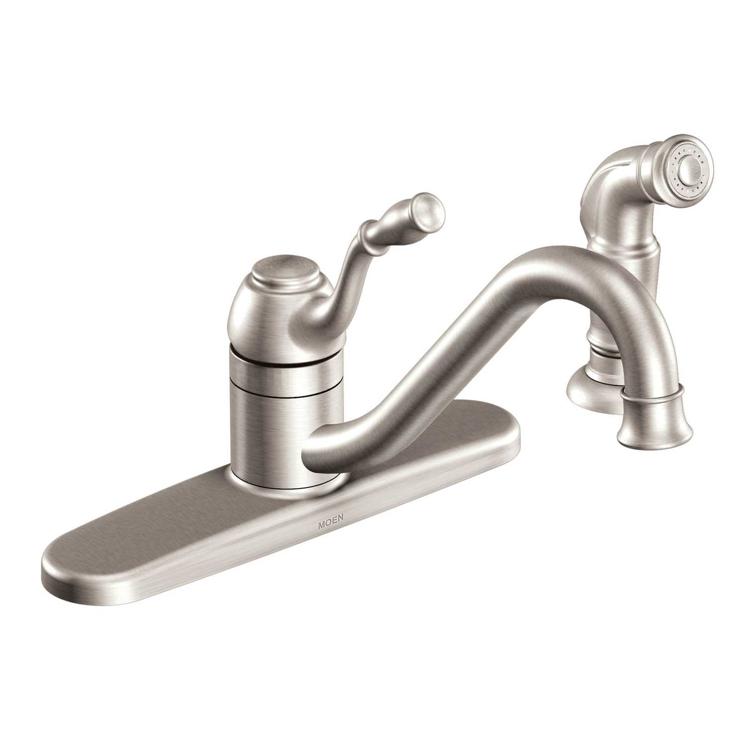 Moen Lindley One Handle Stainless Steel Kitchen Faucet Side