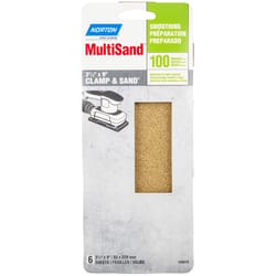 Norton MultiSand 9 in. L X 3-2/3 in. W 100 Grit Aluminum Oxide Sanding Sheet 6 pk