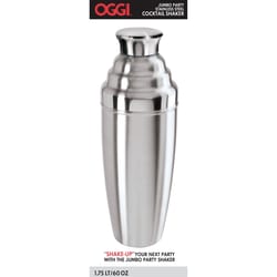 OGGI 60 oz Silver Stainless Steel Cocktail Shaker
