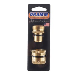 Dramm 3/4 in. Brass Threaded Quick Connector Hose Set