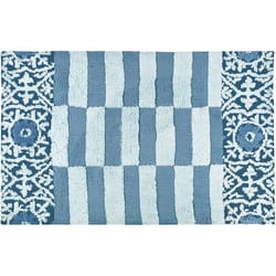Simple Spaces 21 in. W X 33 in. L Multi-colored Subway Tile with Medallion Accent Rug