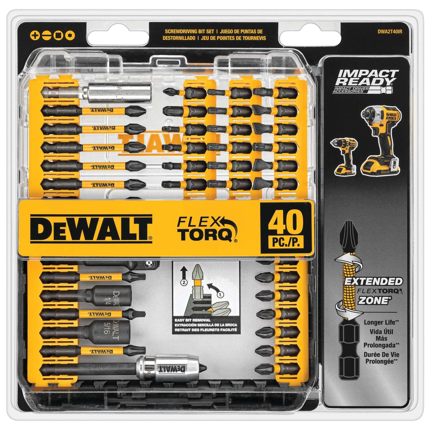 DeWalt FlexTorq Screwdriver Bit Set Steel 40 pc Ace Hardware