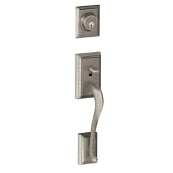 Schlage F Series Addison Distressed Nickel Handleset 1-3/4 in.